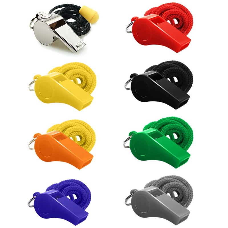 FYA Whistle, 8PCS Sports Whistles with Lanyard, Loud Crisp Sound Whistles Bulk Ideal for Referees, Coaches, and Officials - Image 2
